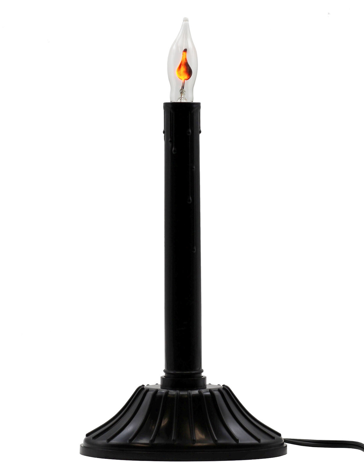 9.5″ Black Flickering Flame Indoor Candle Lamp – Perfect Halloween Decor | 1 Pk