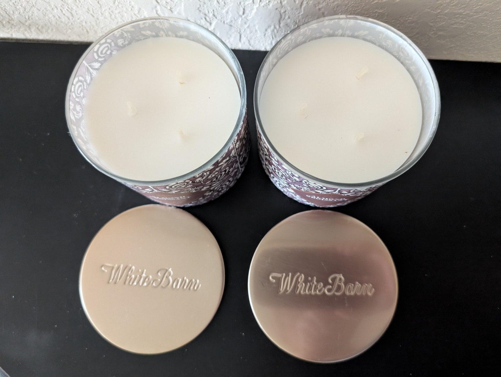 Bath & Body Works White Barn 3 Wick Candles Almond Croissant 2 Pack New