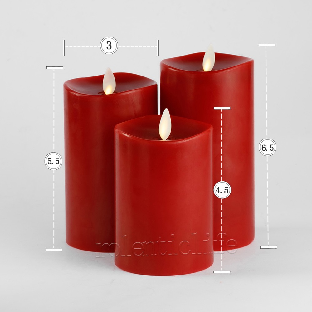 Luminara Flameless Unscented Real Wax LED Candle-with Remote Mobile Wick-3pcs