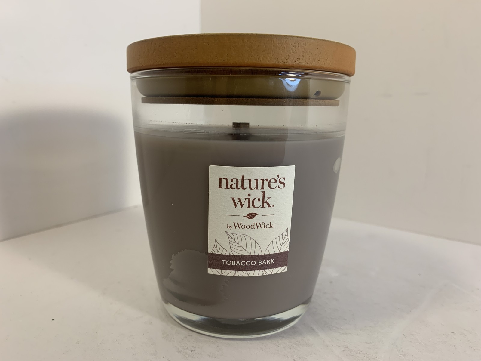 Nature’s Wick by WoodWick Tobacco Bark Crackle Jar Candle 10oz Wooden Wick