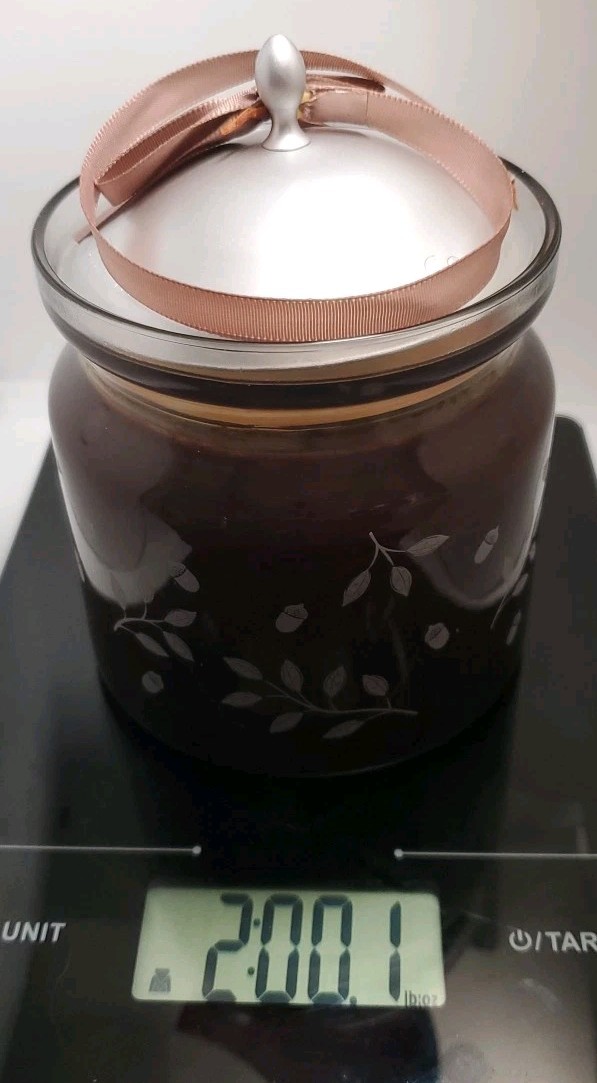 The White Barn Candle Co Glass Jar, Frosted Oak. BRAND NEW With Candle~Vintage