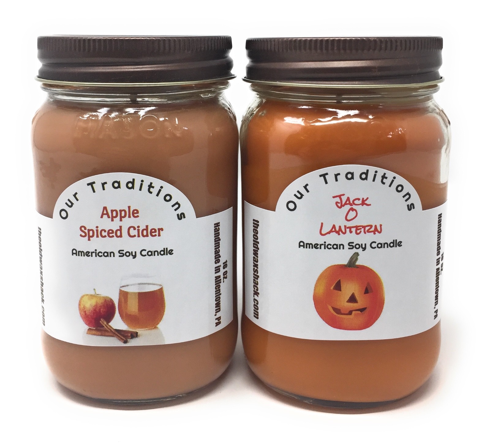 Fall Combo – Pure Soy Candle – Hand Poured In Mason Jar – SHIPS FREE