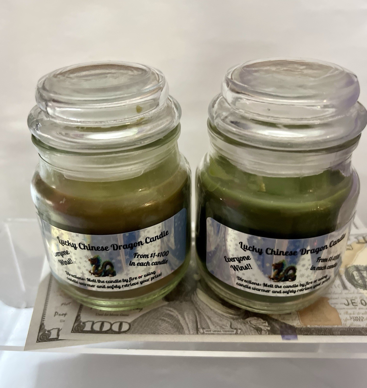 3oz. Lucky Cash Money Candle•REAL $ INSIDE•Candles CONTAINS from $1-$100