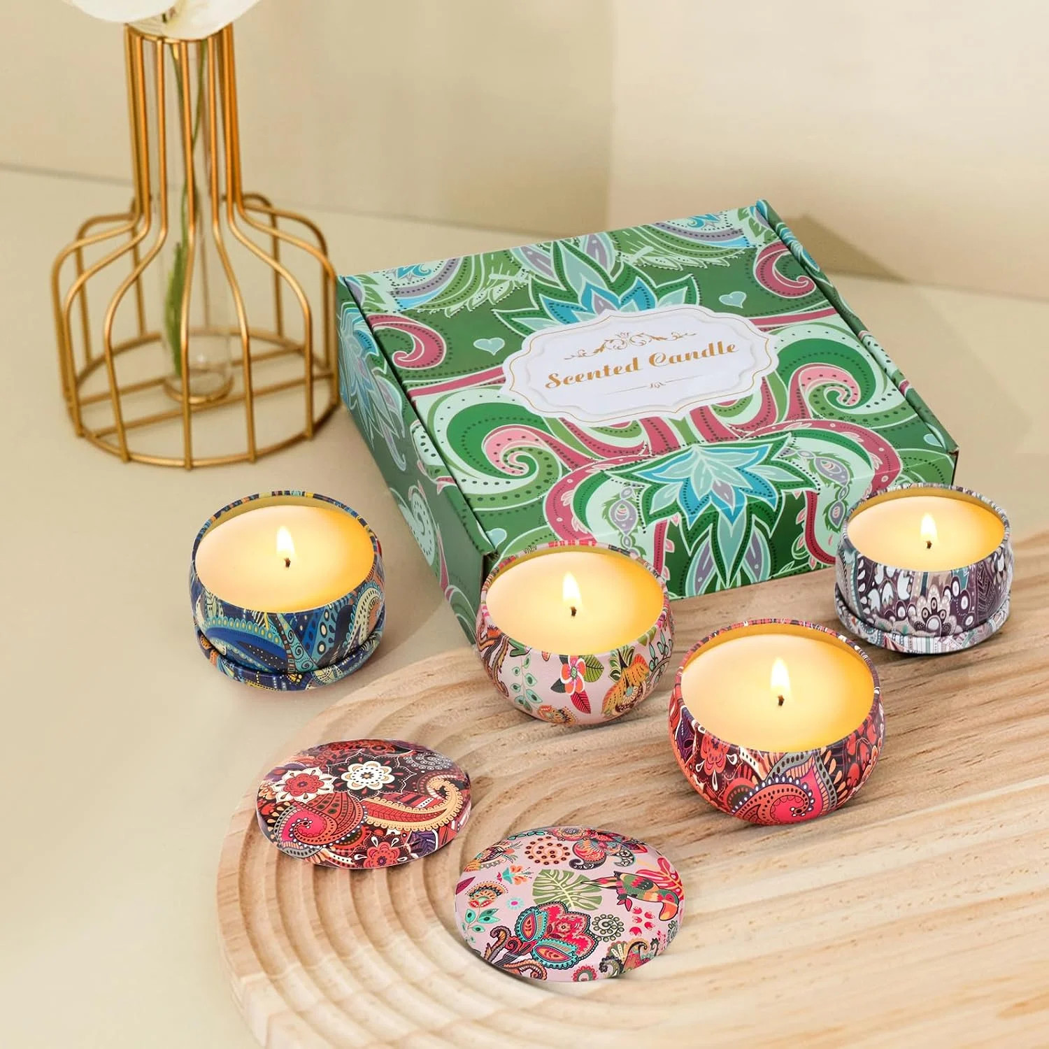 4 Pack Scented Candles Gifts for Women 10oz Home Scented Candles 100Hours Aromat