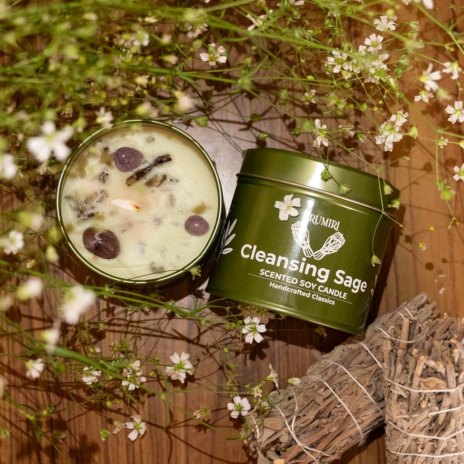 Huge Sale Cleansing Sage Soy Wax Scented Candle Perfect Gift for Fall,Christmas