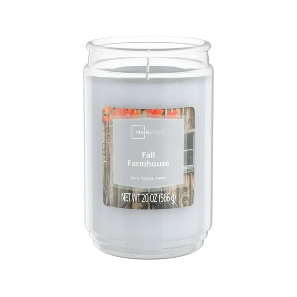 Mainstays Scented Single-Wick Large Glass Jar Candle, 20 oz – Select Scent