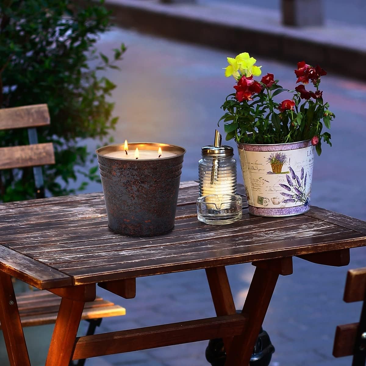 2 Packs Citronella Candle Outdoor Indoor, Large 3-Wick Bucket Candle for Summer,