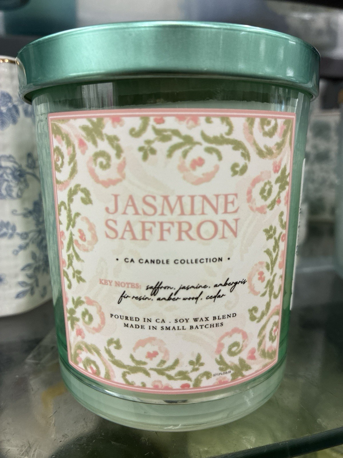LEOBEN COMPANY Jasmine Saffron Candle 9oz 1 Wick Vegan Soy Wax Blend Glass NEW