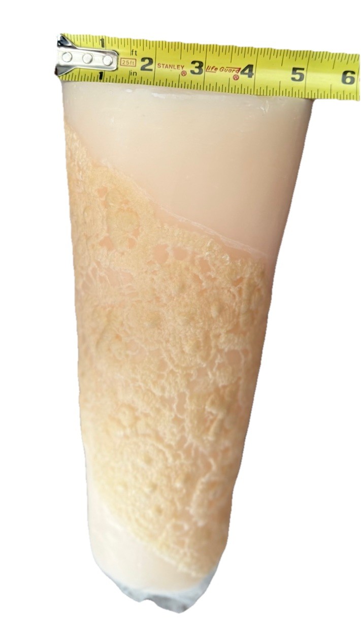 Arte Pura Handmade Italian Decorative Candle Lace Pillar- 11.5” Tall Ivory Cream