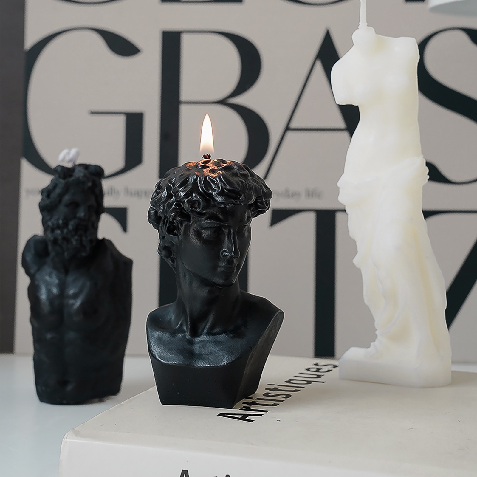 Ventray Scented Candle Davidgypsum Portrait For Home Bedroom Living Room Decor