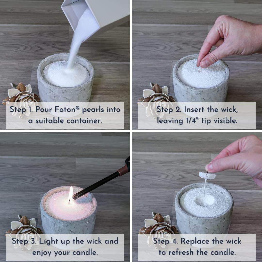 Pearled Candle 18 Oz – Vanilla Vibe Scented Non Toxic Luxury Long Lasting Powder