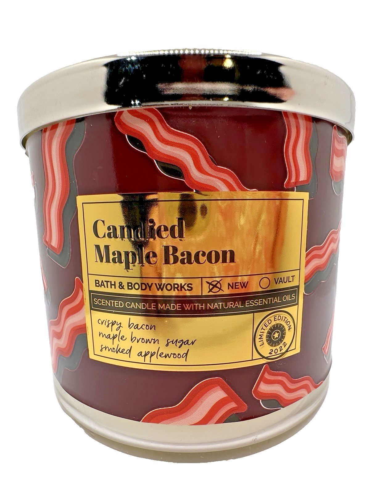 Bath & Body Works Candied Maple Bacon Candle 3 Wick 14.5 Oz