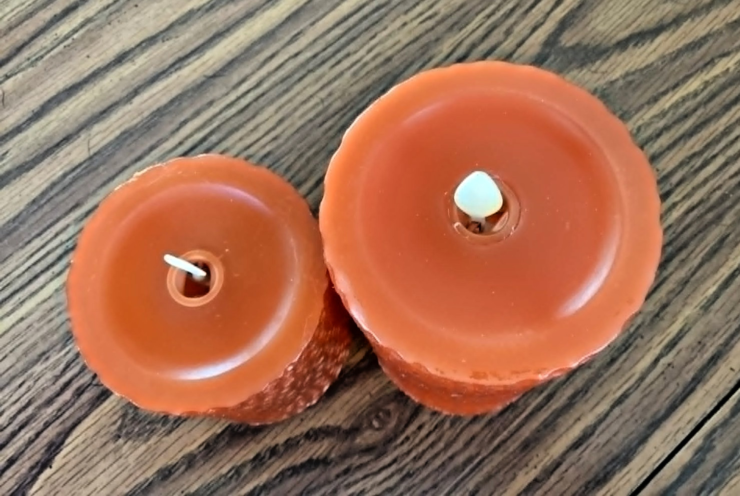 Luminara S/2 Flameless 4″& 6″ Metallic Hammered Pillar Set In AUTUMN – FREE SHIP