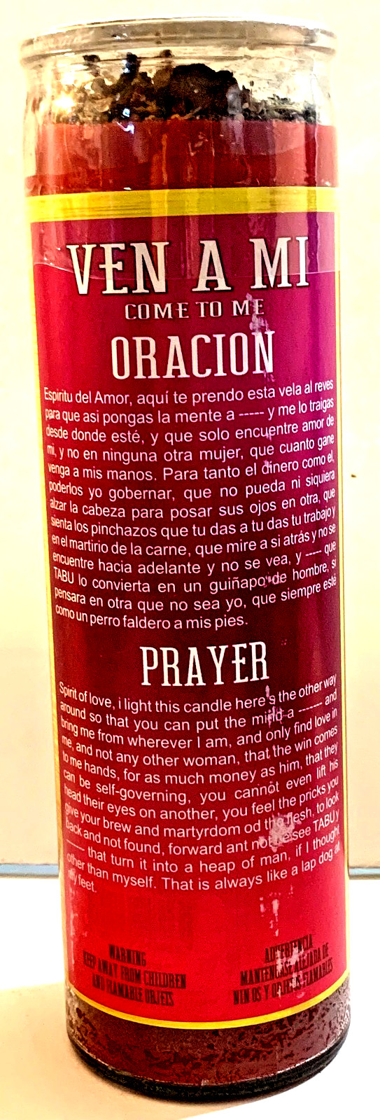 Veladora preparada Ven A Mi / Come To Me fixed candle, amor/love