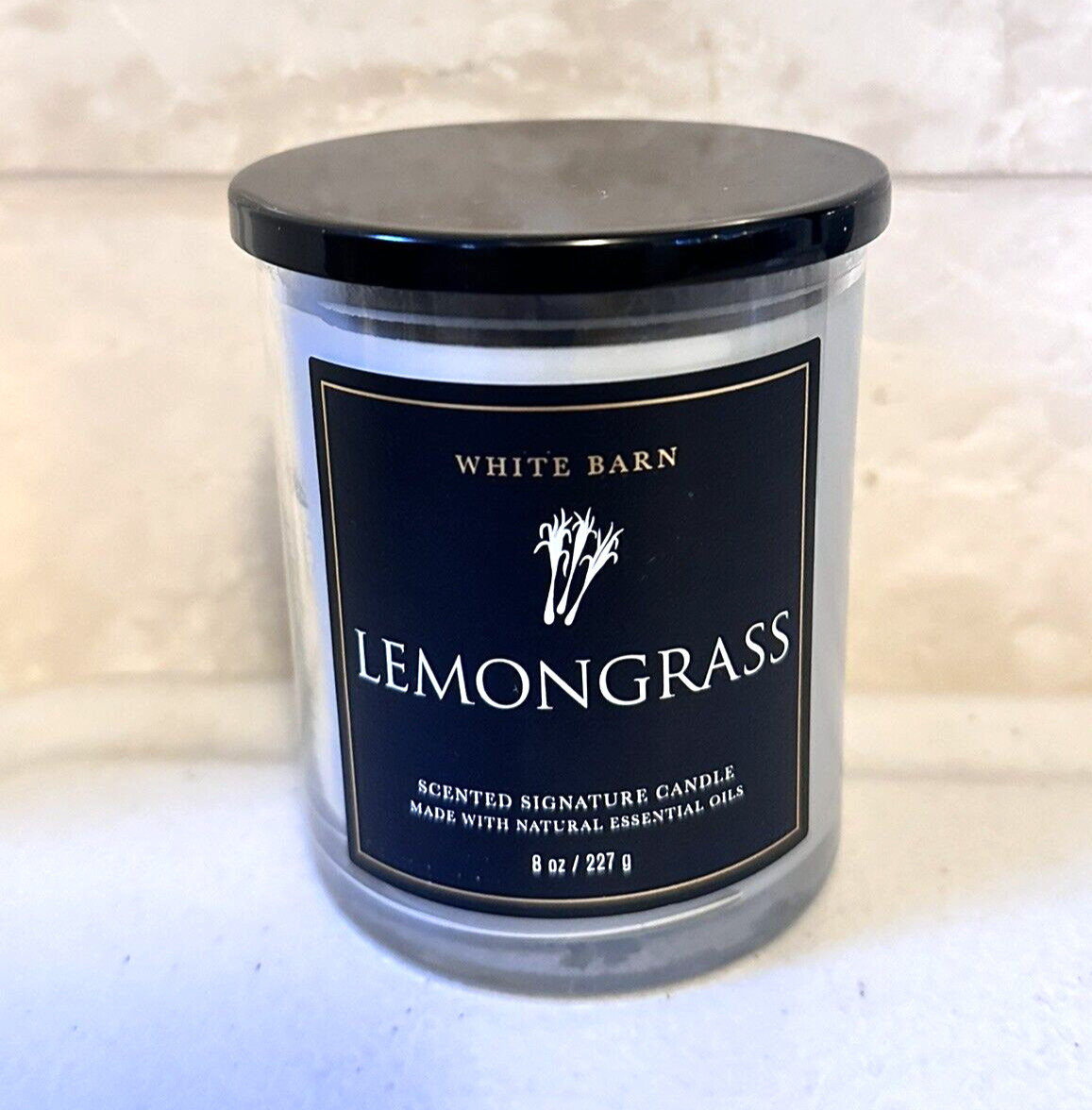 Bath & Body Works Lemongrass Candle Single Wick Scented Essential Oils NEW APR