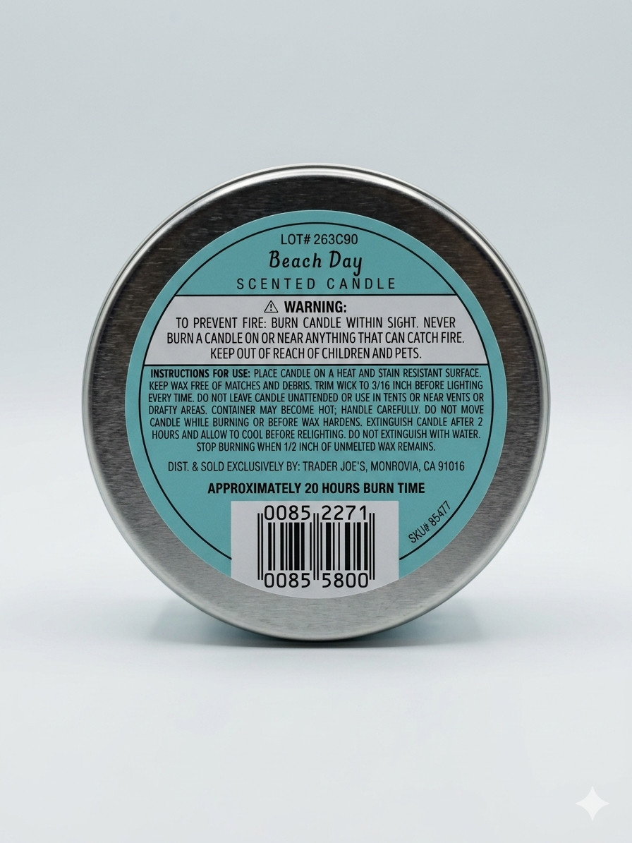 Trader Joe’s Candles 5.7oz each Lead Free Soy MIX AND MATCH FAST SHIP