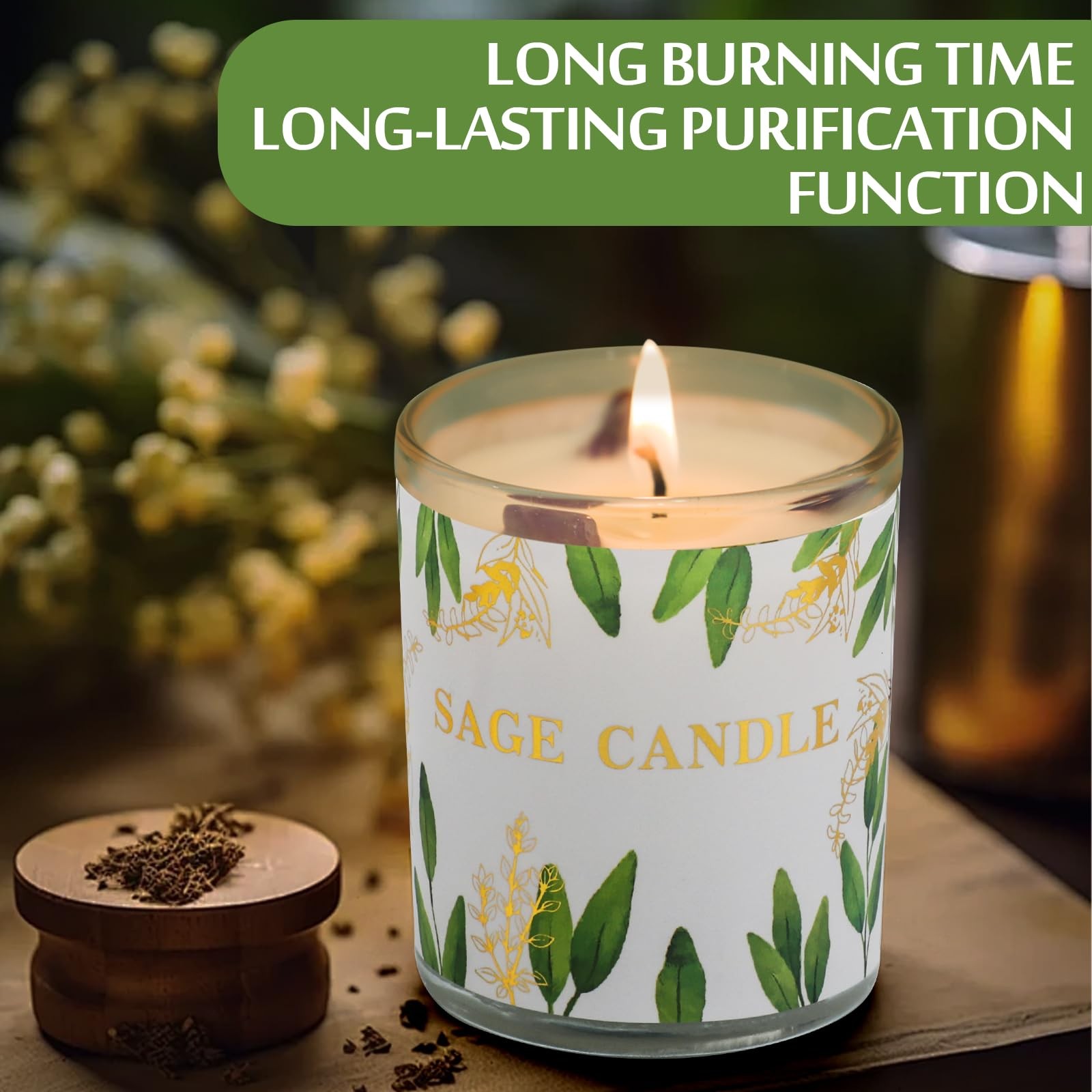 Candles, 6 Pack Sage Candle for Cleansing House Negative Energy, Scented Candles