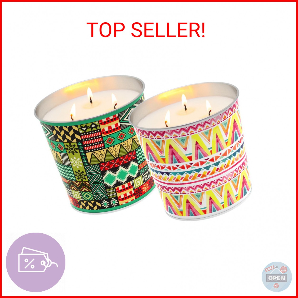 DEYIR 2 Packs Citronella Candle Outdoor Indoor, Large 3-Wick Bucket Candles for