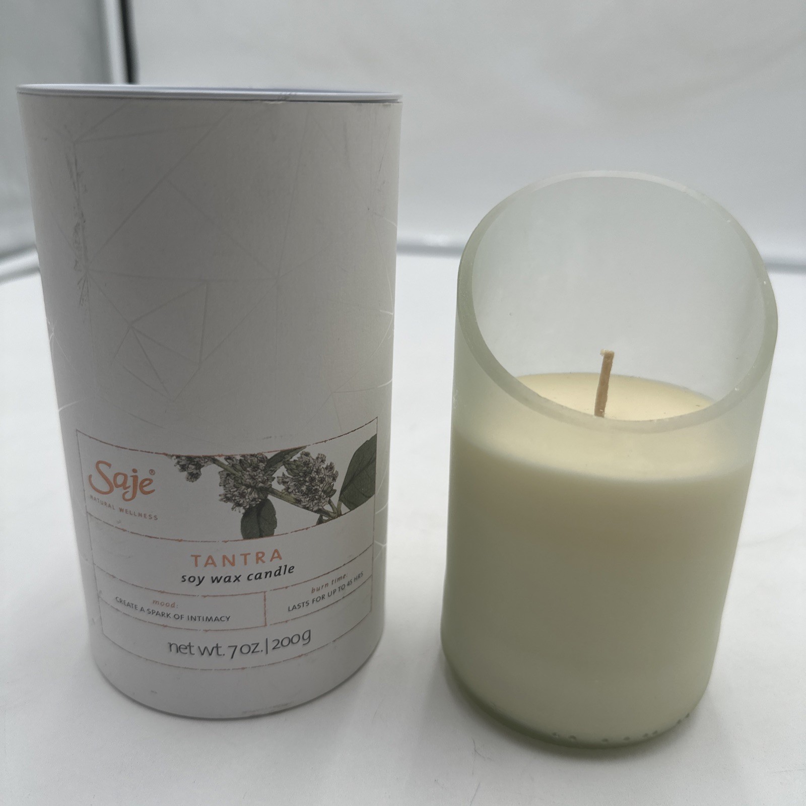 Saje Natural Wellness Tantra Soy Wax Candle NEW 7oz 200g 45 Hours Spark Intimacy