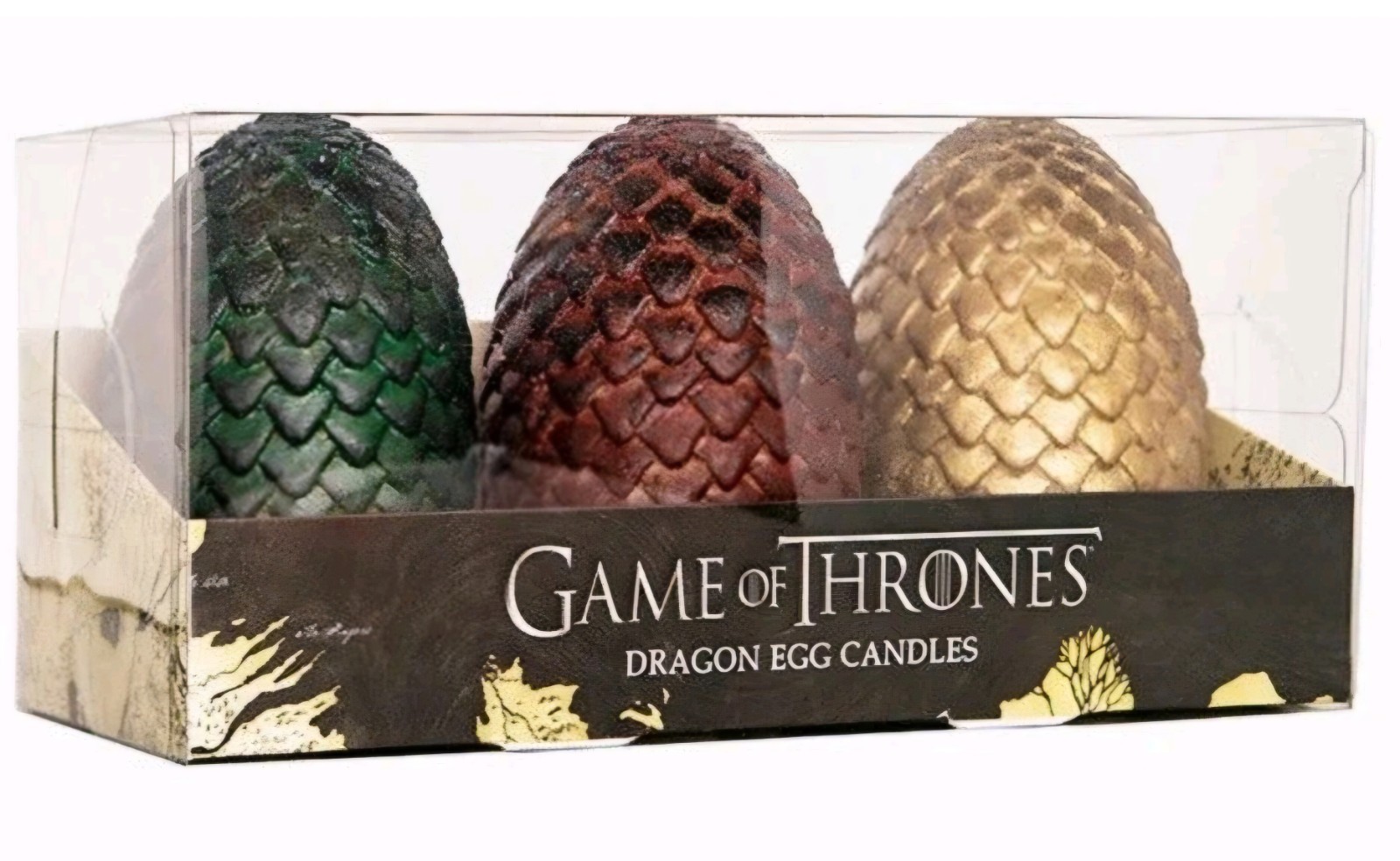 GAME OF THRONES Sculptured Hand-Painted DRAGON EGG CANDLES Set Of 3 OFFICIAL HBO