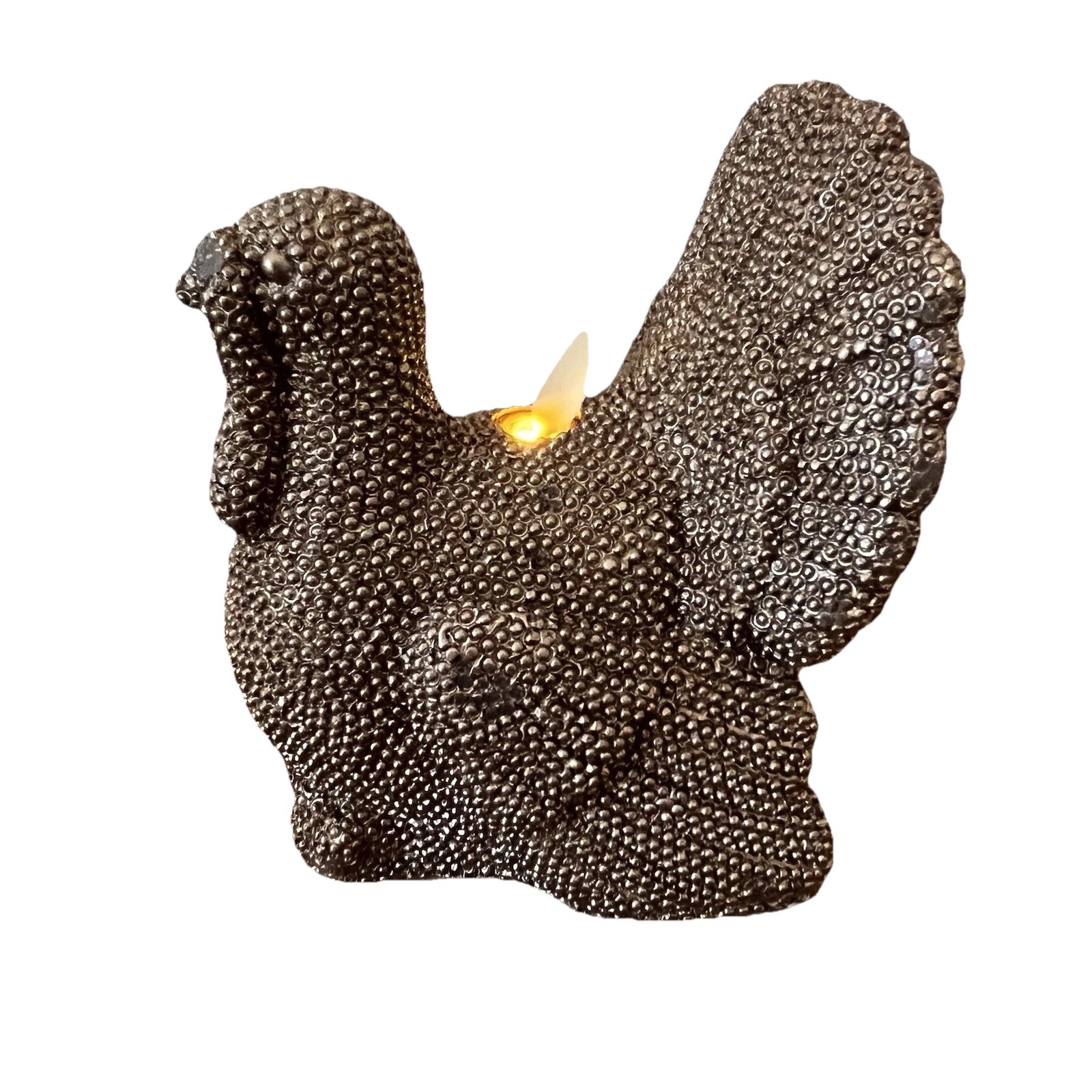 Luminara Flameless TURKEY Candle Brown Bronze Brush Accents, No Remote Rare