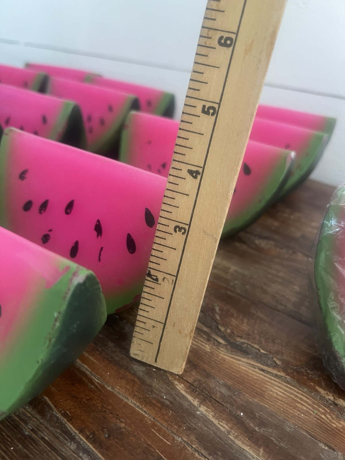 6- Pier One Imports Watermelon Light Glow Candle. Battery Operated. Rare!