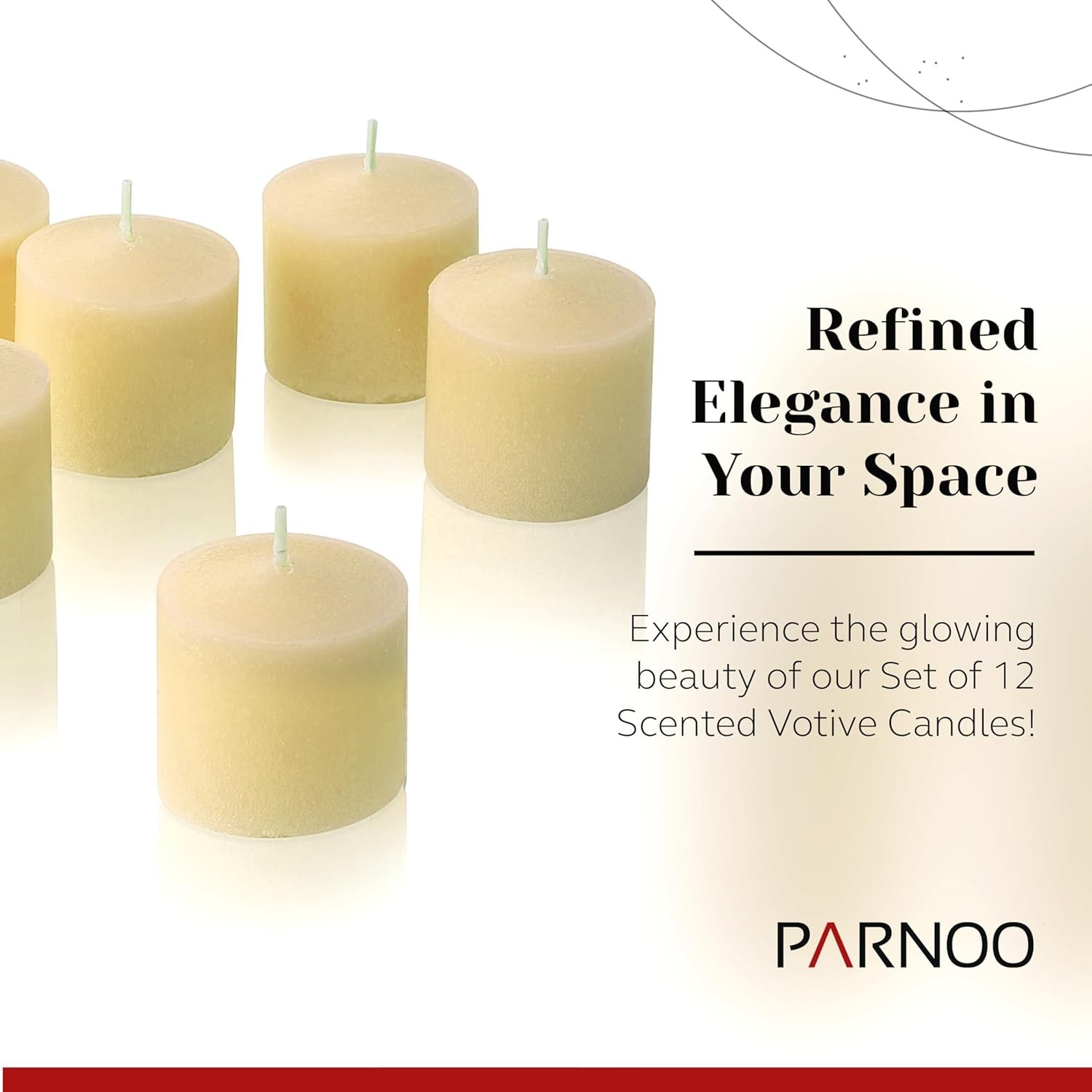Luxurious French Vanilla Scented Votive Candles, 12-Pack, Perfect for Home Decor