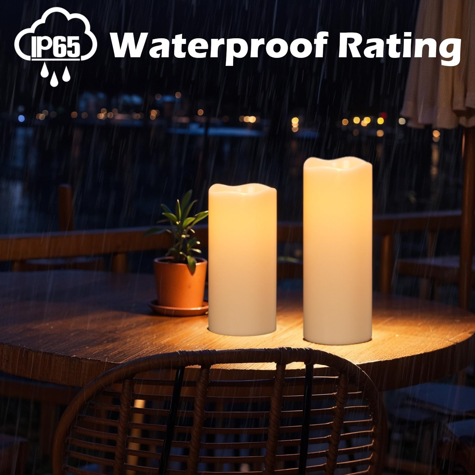 Large Solar Candles Outdoor Waterproof, Outdoor Candles Rechargeable for Lant…