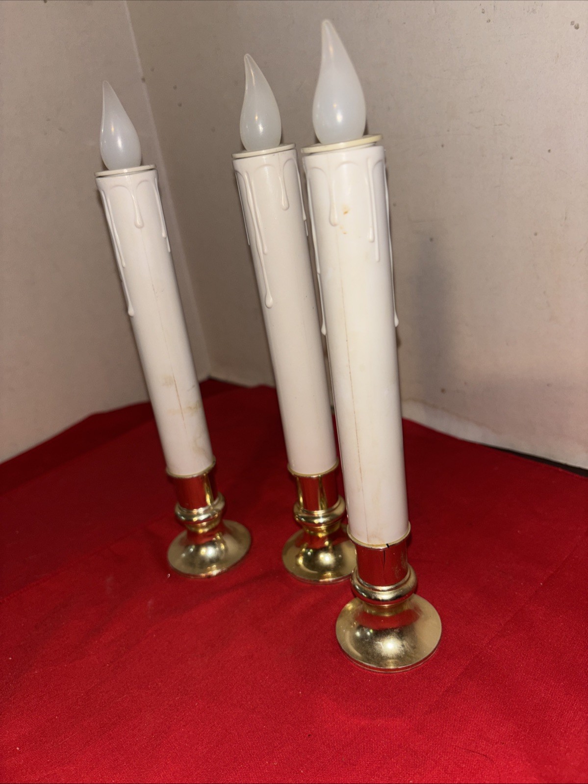 Battery operated window candle lights brass Christmas Drip Look 3 Cordless