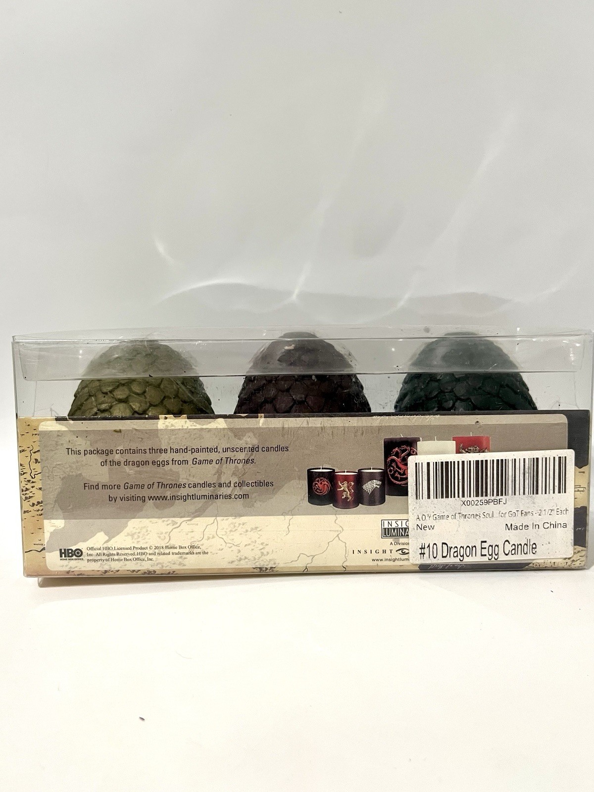 Game Of Thrones Candle Set Dragon Egg Insight Luminaries Green Red Gold