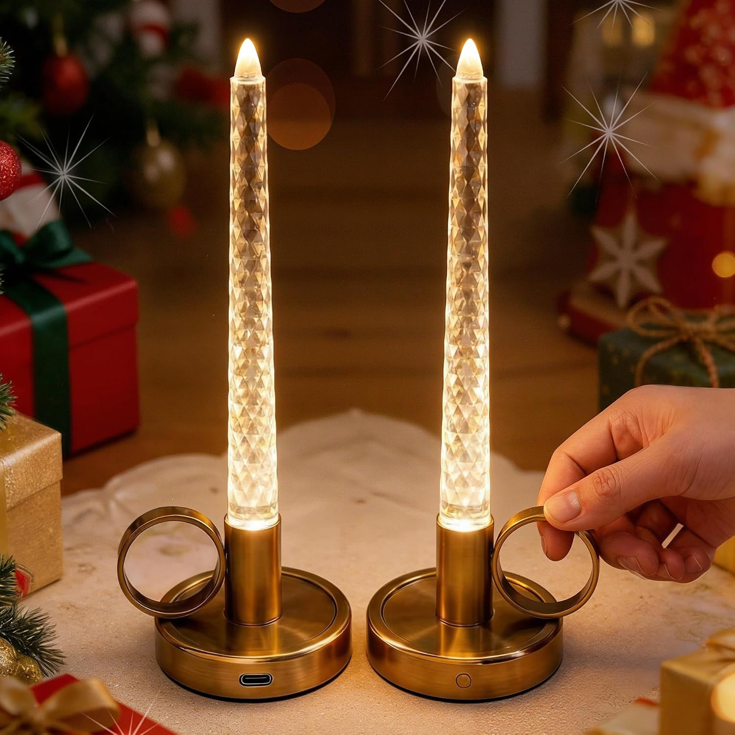Flameless Candles, 3 Level Brightness Adjustable, 1000Mah | Rechargeable Battery