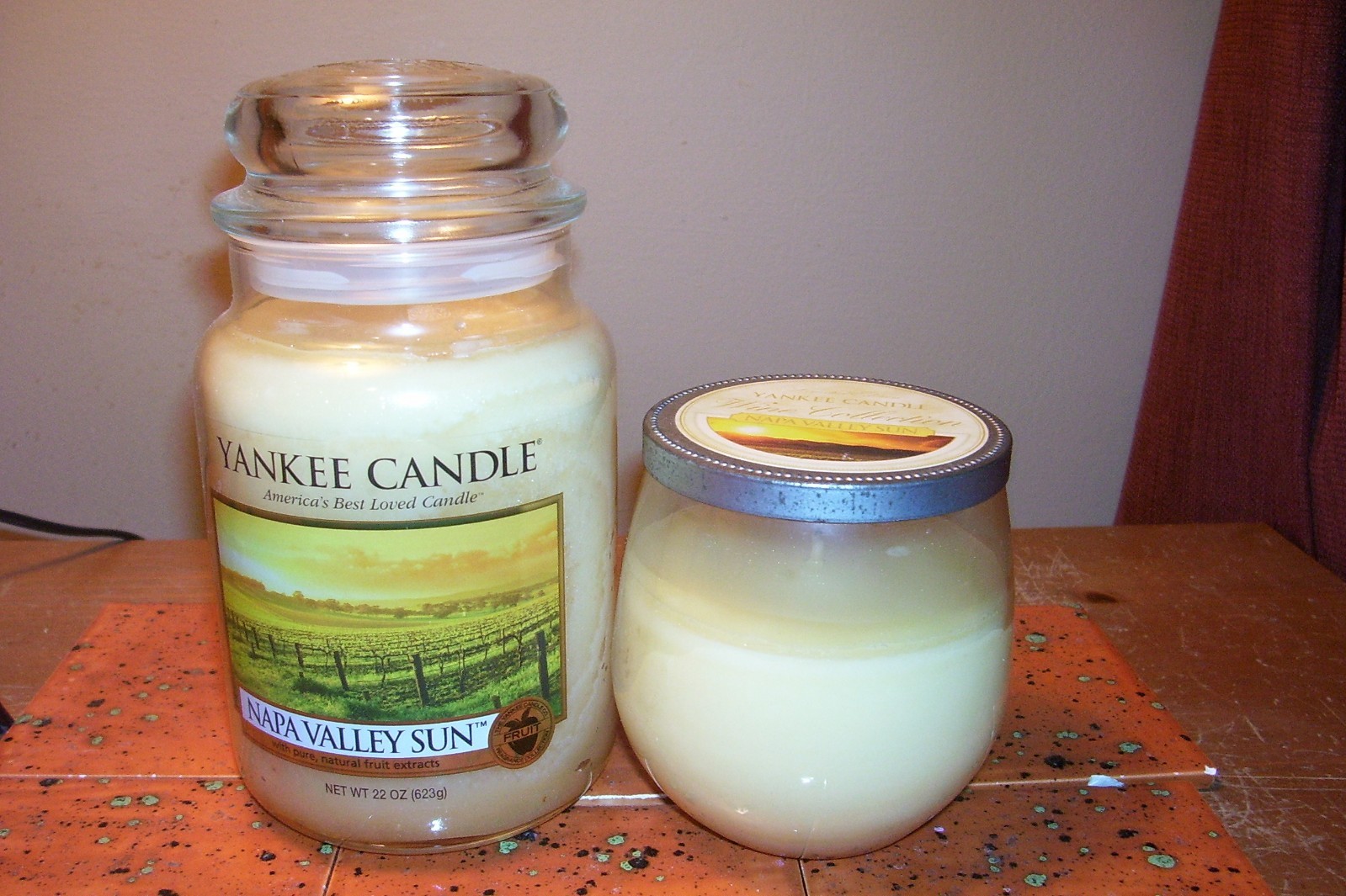 yankee candle 1-22oz JAR & 1-10oz JAR NAPA VALLEY SUN