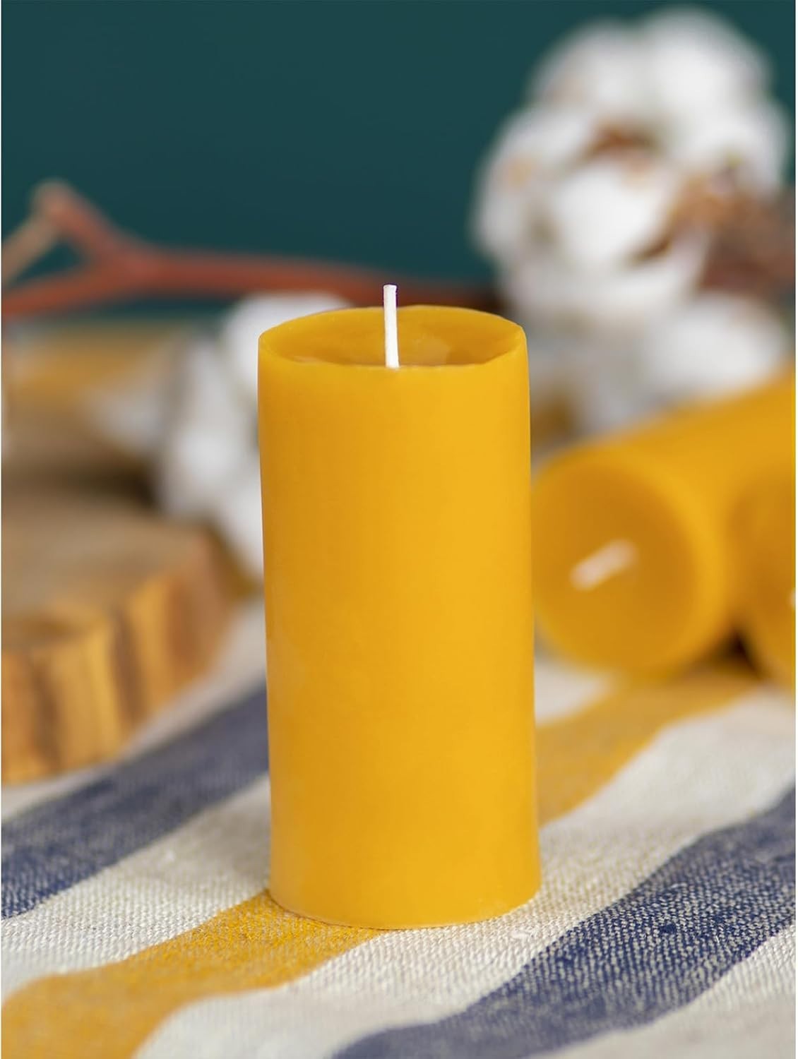 Elegant Beeswax Pillar Candles Set – 1.8×4 Inches, 34.5 Hours of Soothing Aromas