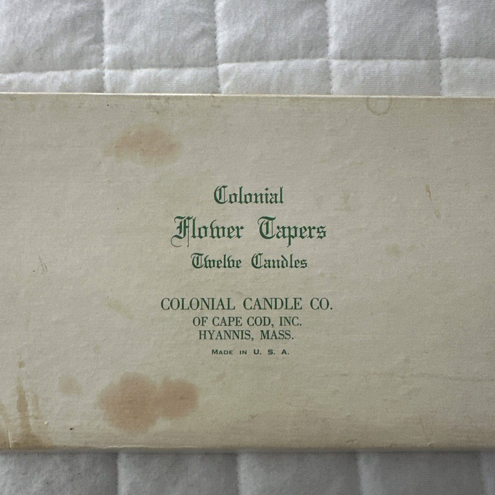 Vintage Candles Colonial Flower Tapers Box of 12 Multi Color Hyannis Mass