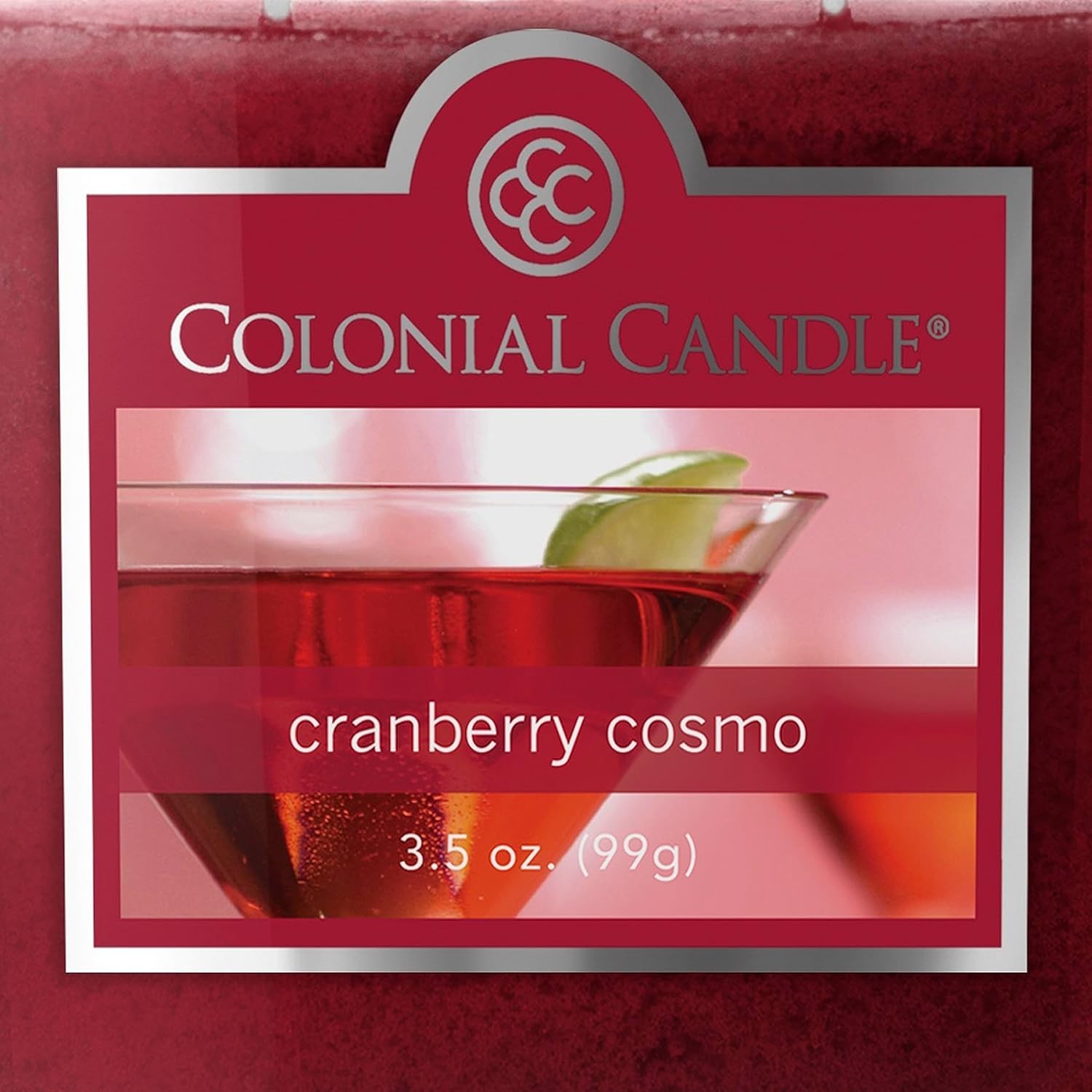 Colonial Candle Cranberry Cosmo Scented Jar Candle, 2 Wick, 3.5 oz, Mottled Wax
