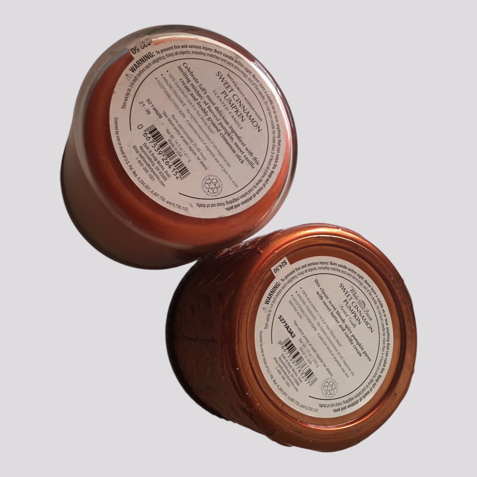 Set of 2) Bath & Body Works SWEET CINNAMON PUMPKIN 3 Wick Scented Candles 14.5oz