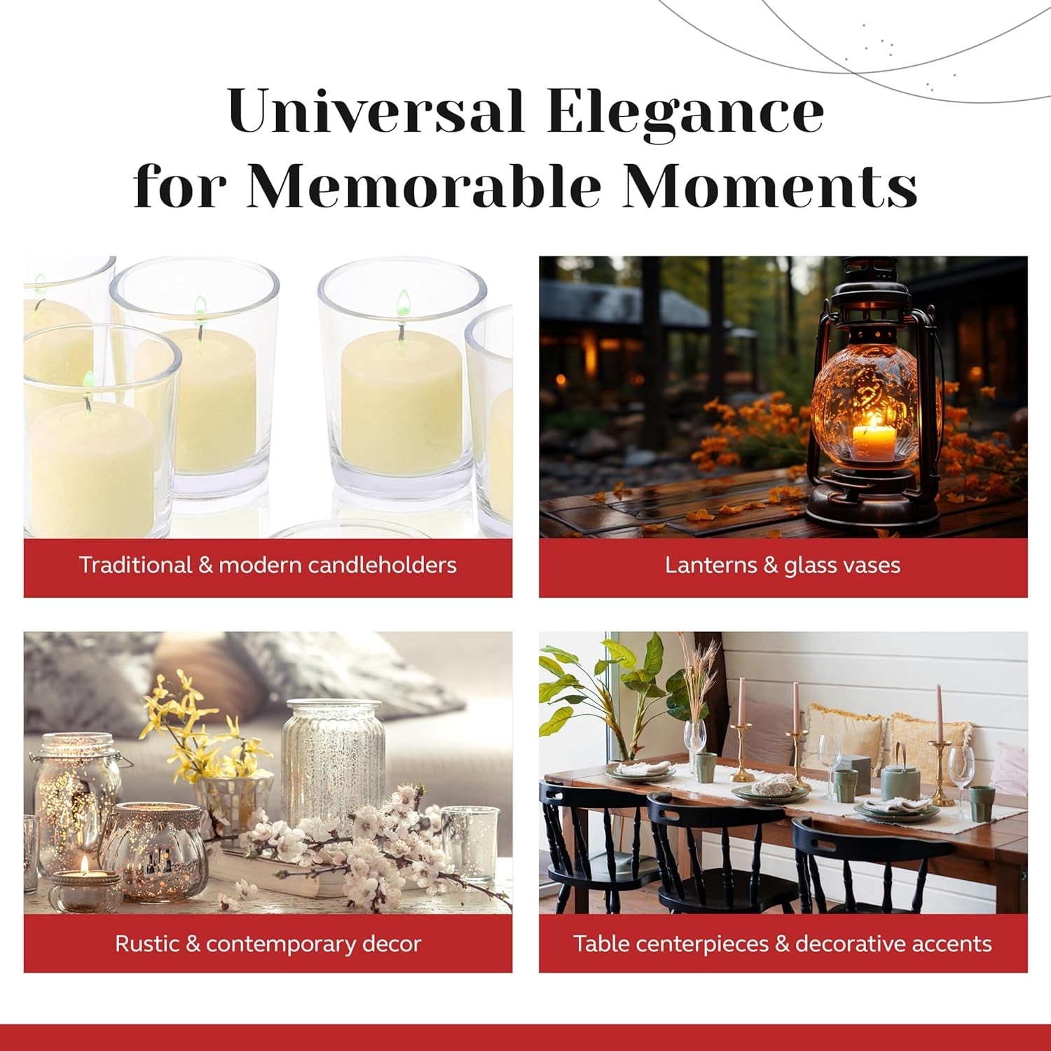 Luxurious French Vanilla Scented Votive Candles, 12-Pack, Perfect for Home Decor