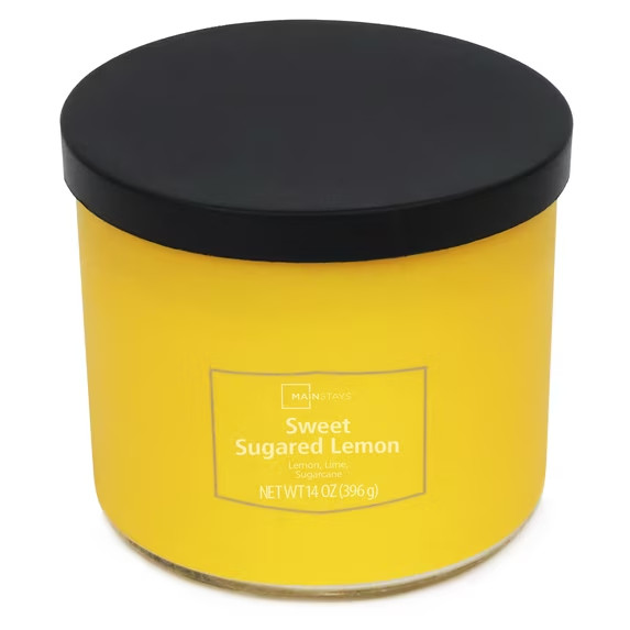 Pack of 2 Sweet Sugared Lemon 3-Wick Textured Wrap Scented Candles, 14 oz Each..