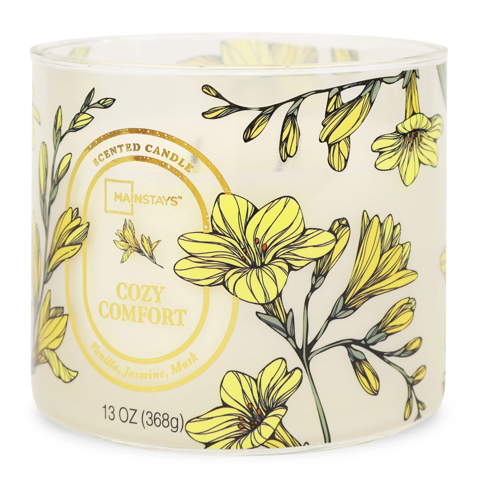 Mainstays 3-Wick Scented Jar Candle, Cozy Comfort, 13oz