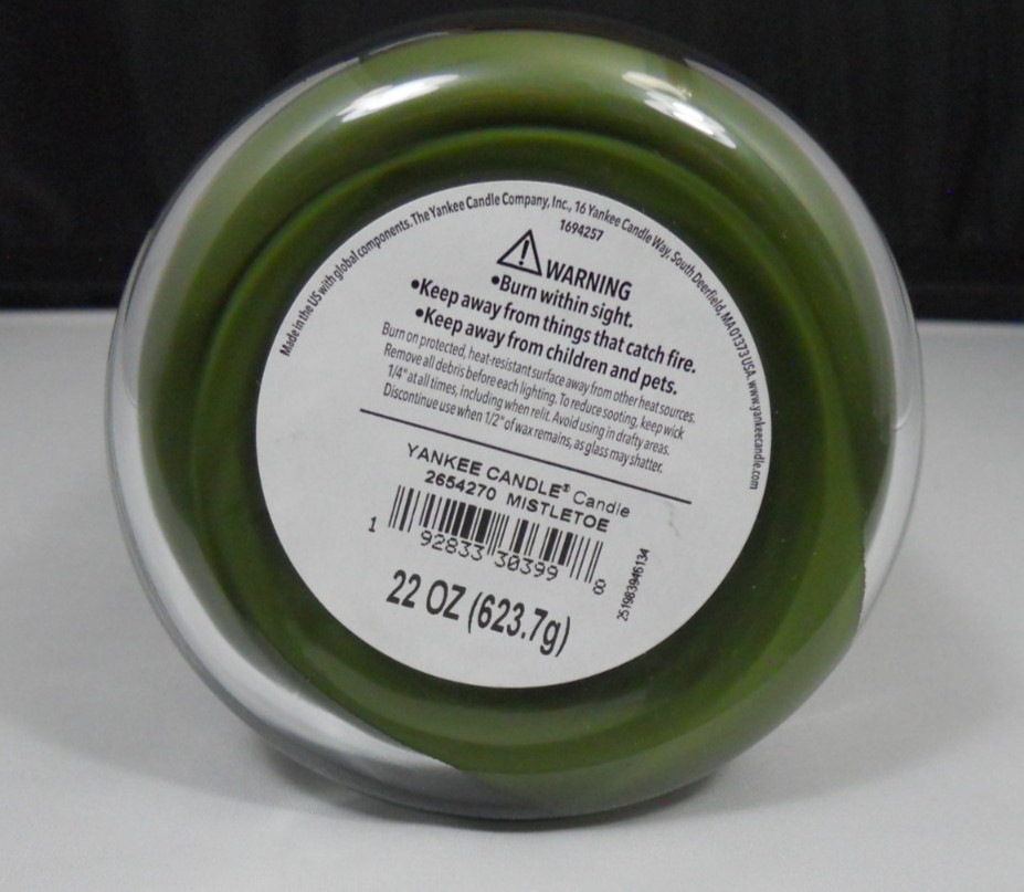 YANKEE CANDLE MISTLETOE SCENTED LARGE JAR CANDLE 22OZ – SINGLE WICK