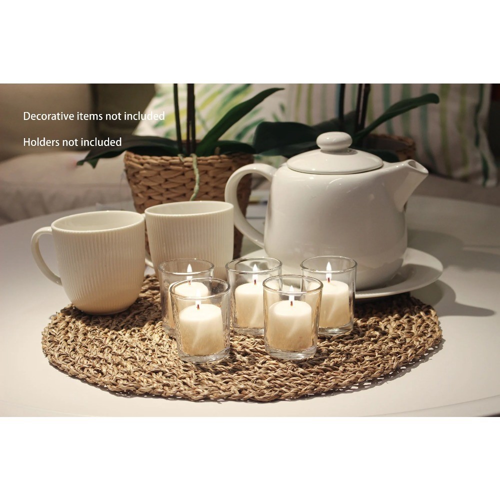 Unscented Votive Candles, White, 16 Count