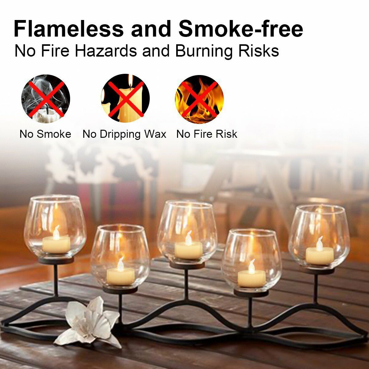 Flameless LED Tealight Candles Votive Candle Battery Operated Fake Tea Lights