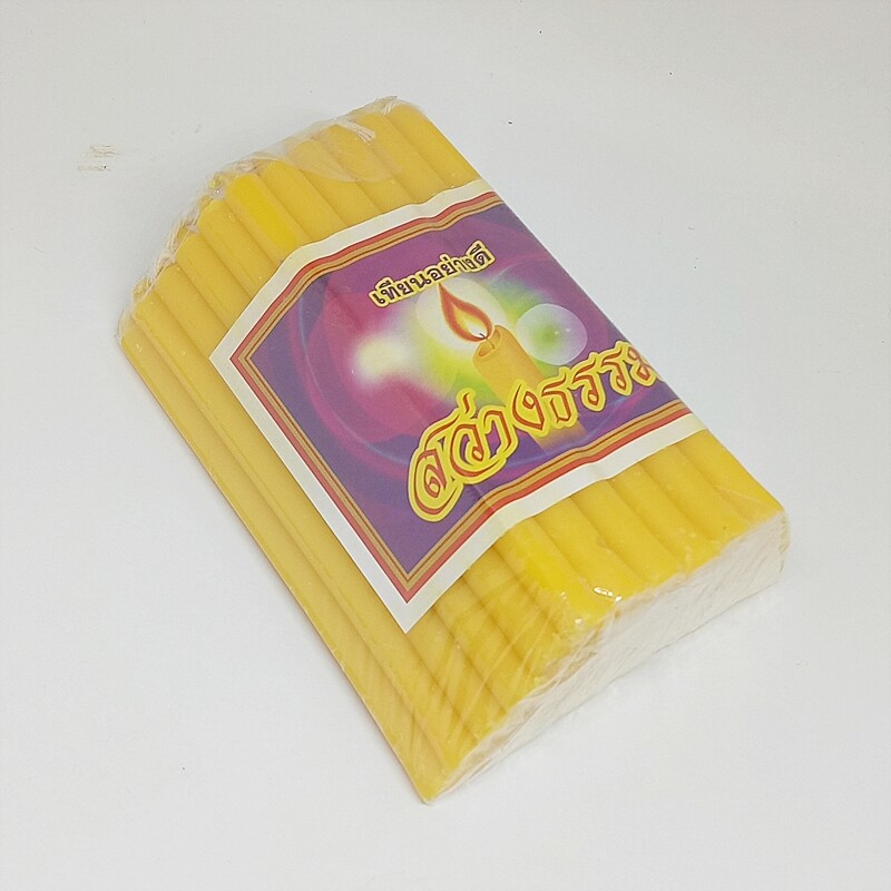 51 Sticks 1 Pack Bee Wax Candles Worship Buddha Thai Yellow Lighting Illuminated