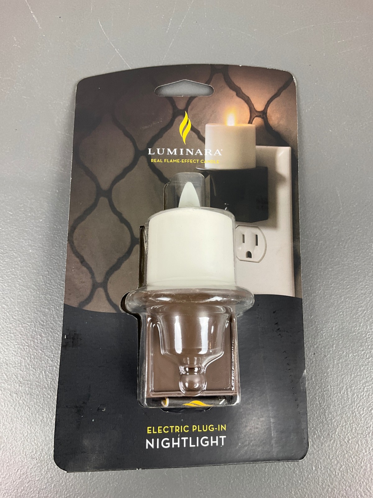 Luminara Flameless Night-Light Candles, Electric Brown & White, Realistic Glow –