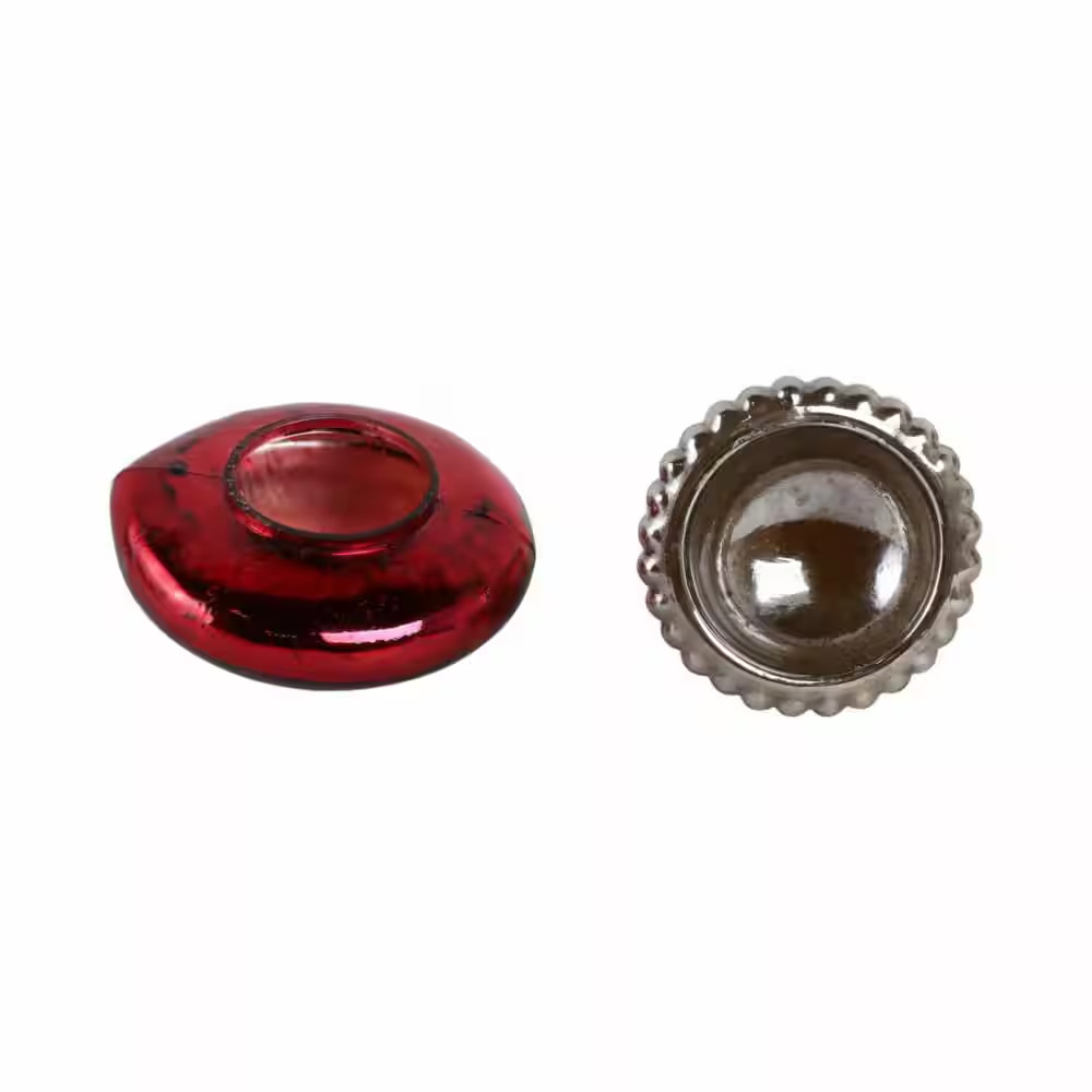 6 In. Red Glass Cinnamon Mushroom Candle 12 Oz