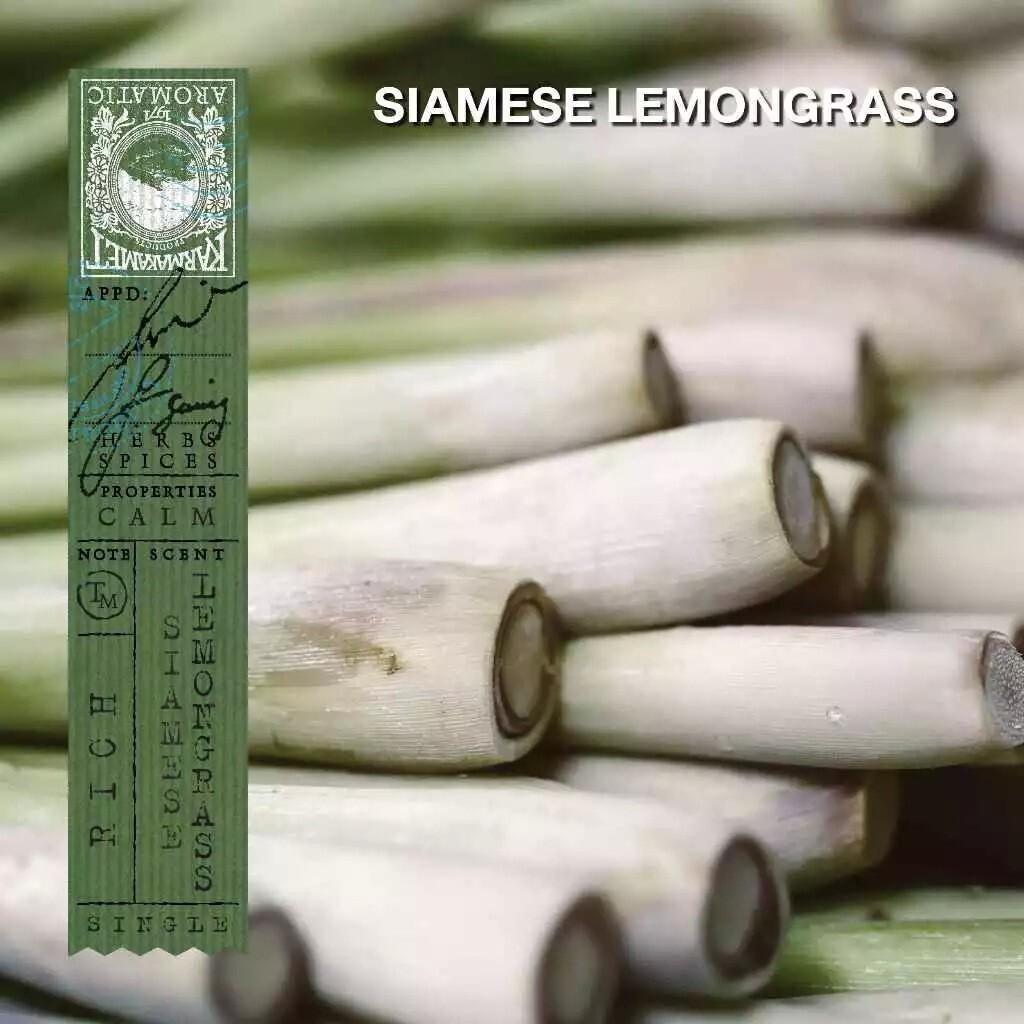 KARMAKAMET Siamese Lemongrass Scented Candle 60g Thai Floral Soy Wax Aromatherap