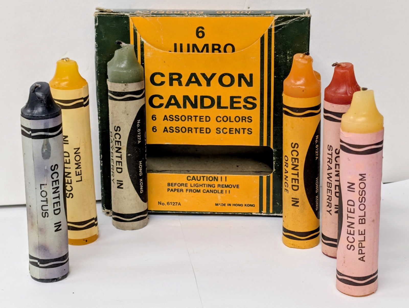 Vintage Emergency Crayon Candles Jumbo Colors Scented Fruits Crayola 2 Boxes