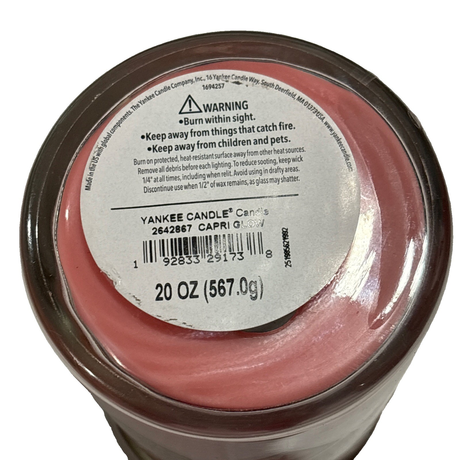 Brand New Yankee Candle Capri Glow Signature 2-wick Candle 20 oz