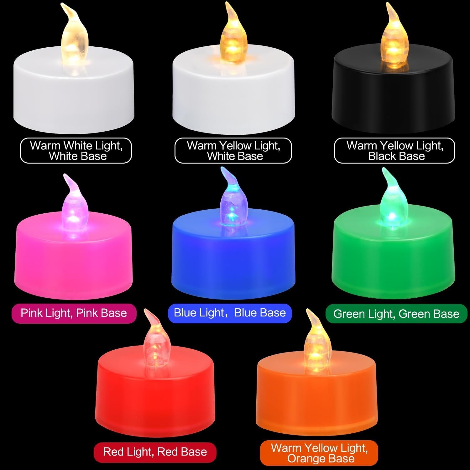 12 Pack Flameless LED Tea Lights – Flickering Warm White for Safe Decor