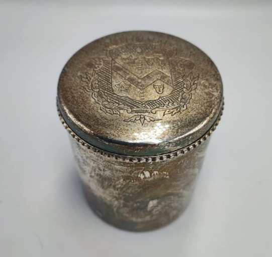 1890s Swedish Art Deco Nouveau Brass Silver Plated with Candle